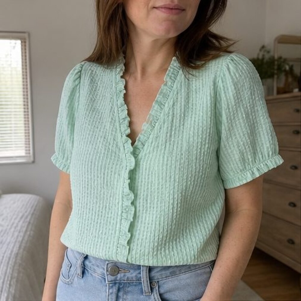 Mauve Ruffle Blouse - Picture 2 of 6